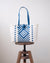 Blue Diamond Design Woven Tote Summer Bag - YGN Collective