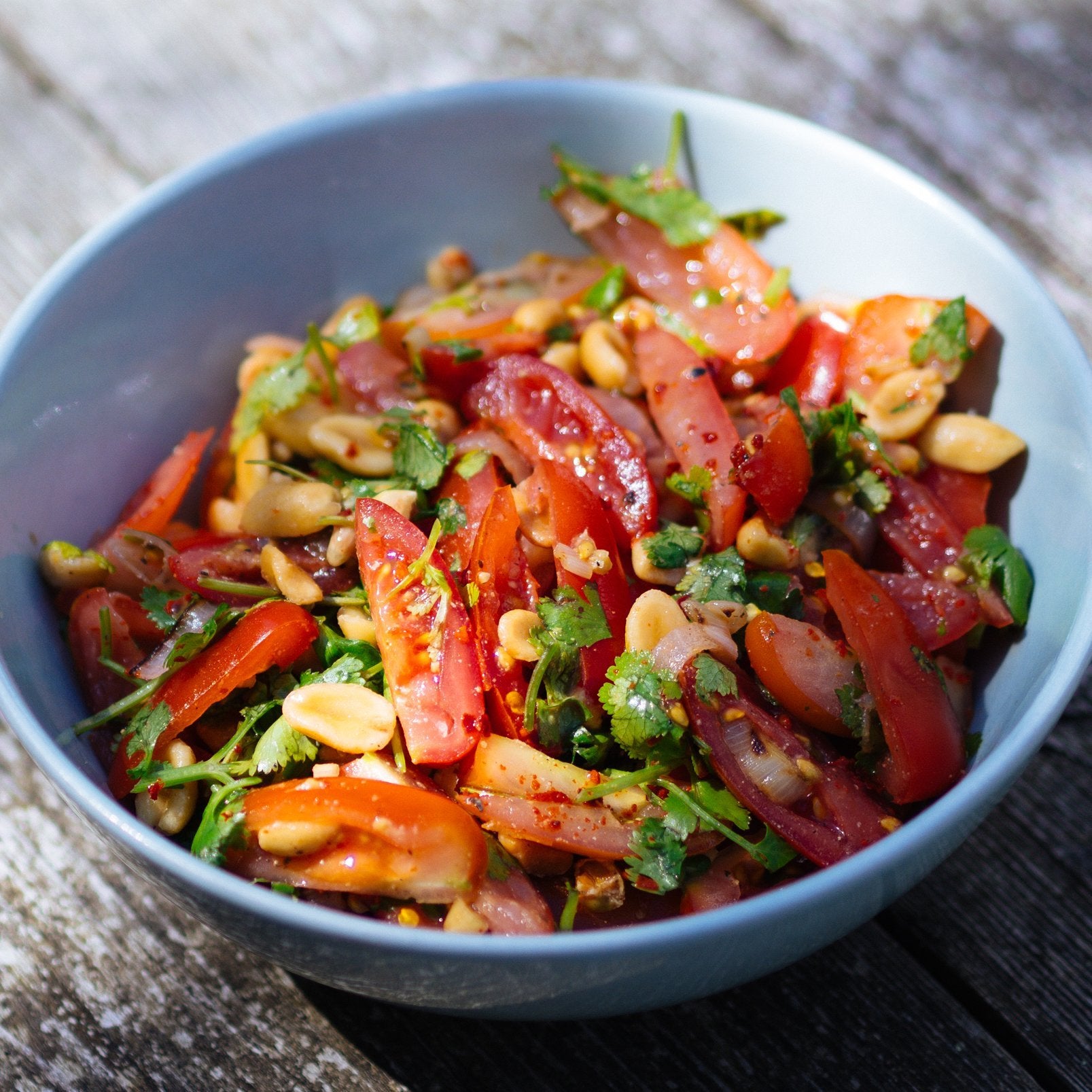 Burmese Tomato Salad Recipe - with Peanuts, Lime and Coriander - YGN Collective