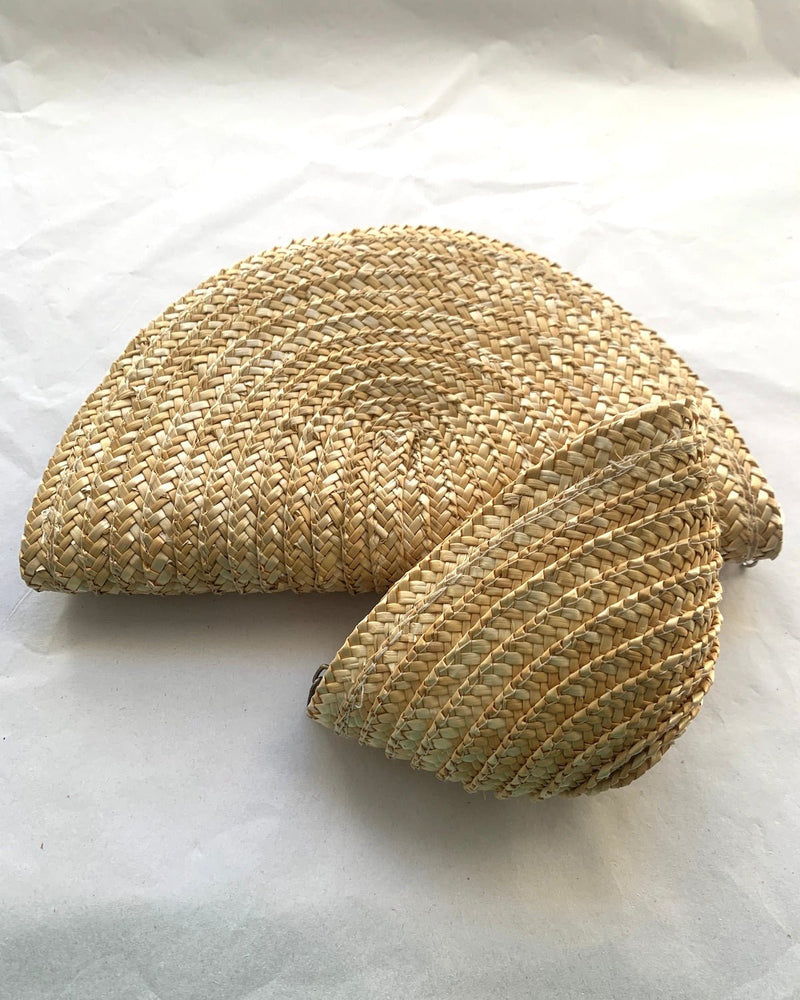 Rattan Lined Clutch Bag with Zip | Woven Clutch Bag | Handmade in Myanmar - YGN Collective