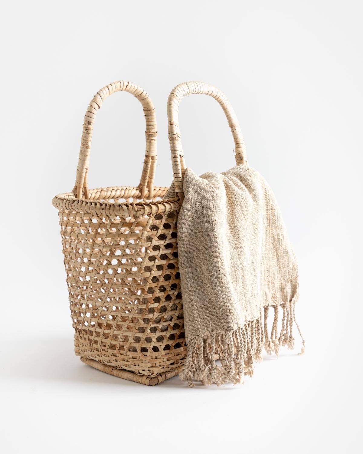 Straw Bag Cane Basket | Handmade Baskets | YGN Collective