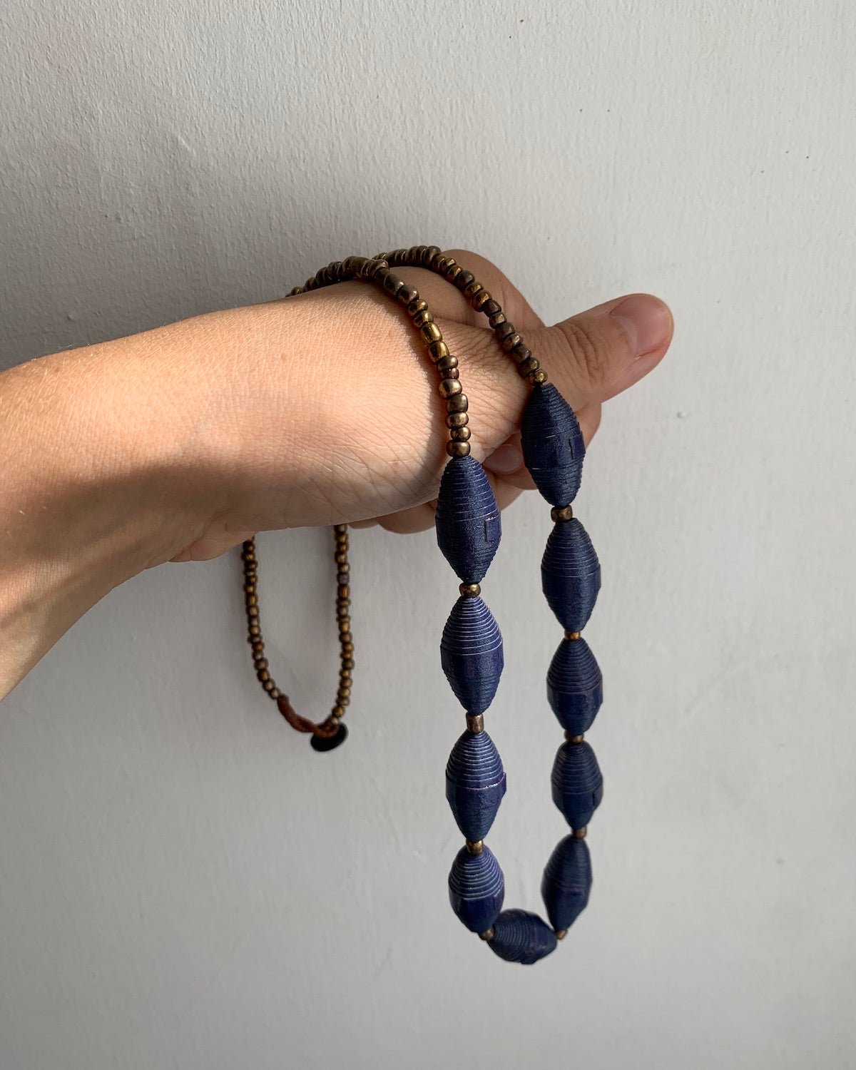 Labradorite Long Beaded Necklace, Small beads, Lotus Charm Gold – MAS  Designs
