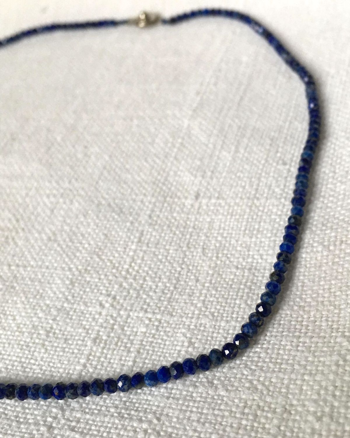 Faceted Lapis Lazuli Dark Blue Stone Short Necklace | Delicate Necklace | Handmade in Myanmar - YGN Collective