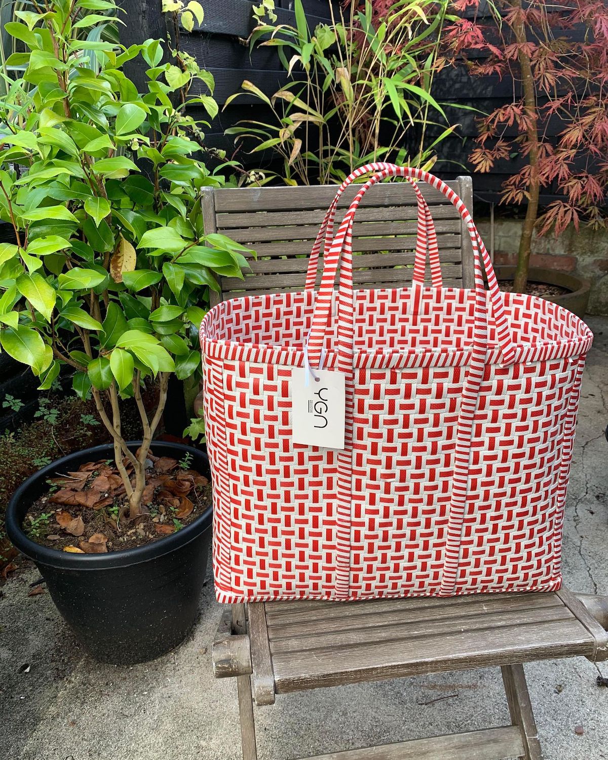 Basket in Red & White, Shopping Basket