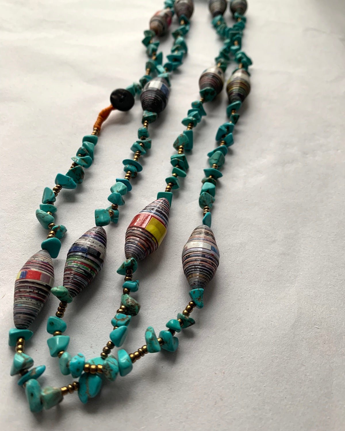 Light blue discount glass bead necklace