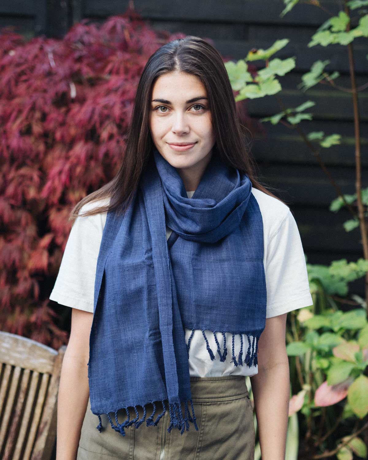 Lotus Stem Silk Scarf in Indigo | 100% Pure Lotus Handwoven Scarf - YGN  Collective