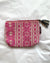Makeup Bag, Zip Purse in Magenta Pink with Tassel | Chin Textile Purse with Tassel - YGN Collective