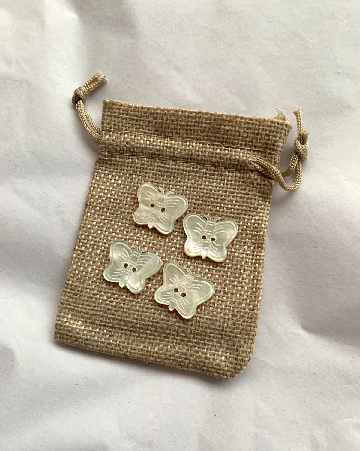 Mother of Pearl Butterfly Shell Rare Buttons | Hand Carved Buttons | Natural Buttons | Two Hole Buttons for Sewing or Collectors - YGN Collective
