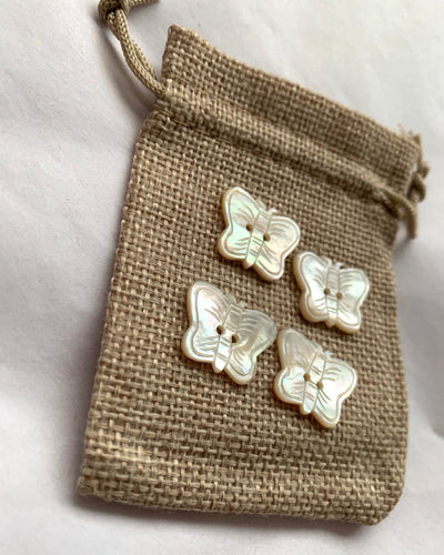 Mother of Pearl Butterfly Shell Rare Buttons | Hand Carved Buttons | Natural Buttons | Two Hole Buttons for Sewing or Collectors - YGN Collective