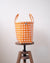 Orange and White Cross Design Basket | Upcycled Shopping Basket - YGN Collective
