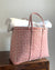Original Basket in Red & White | Upcycled Handwoven Shopper Bag | Beach Basket - YGN Collective