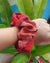 Pure Cotton Scrunchie in Red | Naturally Dyed Loom Woven Textile Scrunchie | Artisan Made - YGN Collective