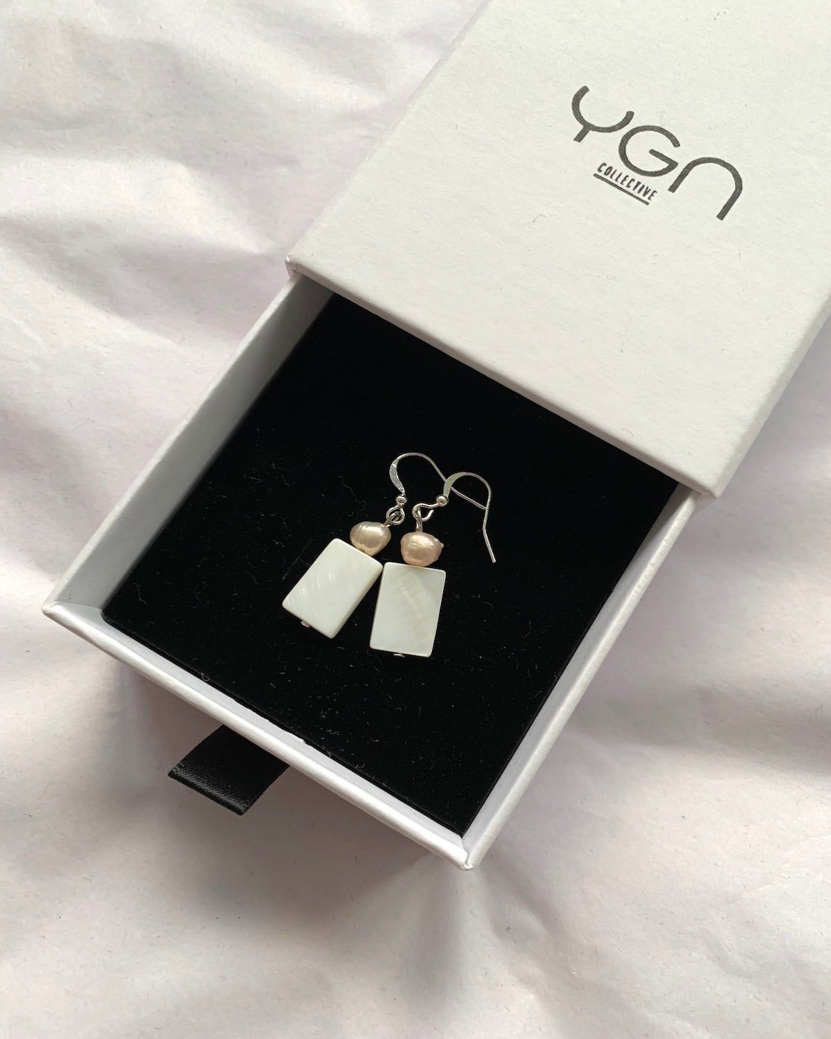 Shell and Pink Pearl Drop "Barely There" Earrings | Artisan Jewellery made in Myanmar - YGN Collective
