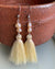 White Freshwater Pearl and Cream Colour Tassel Earrings | Handmade in Myanmar - YGN Collective