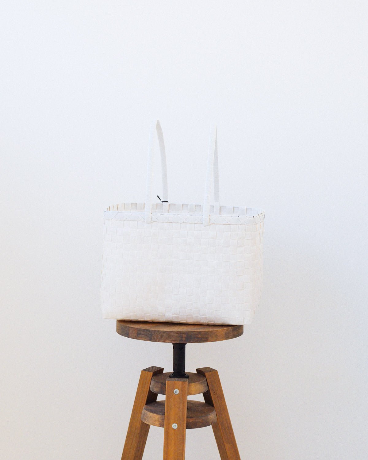 Zay Basket in All White | Woven Grocery Basket | Handmade in Myanmar - YGN Collective
