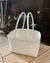 Zay Basket in All White | Woven Grocery Basket | Handmade in Myanmar - YGN Collective