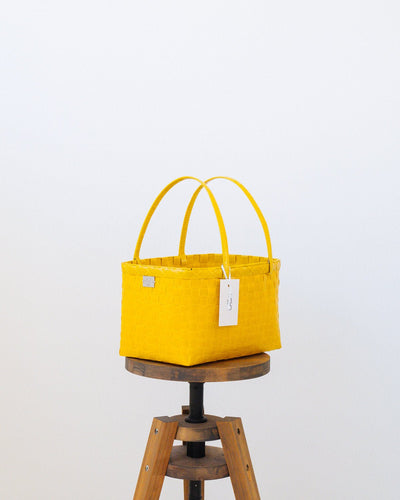 Zay Basket in Sunny Yellow | Woven Grocery Basket | Handmade in Myanmar - YGN Collective